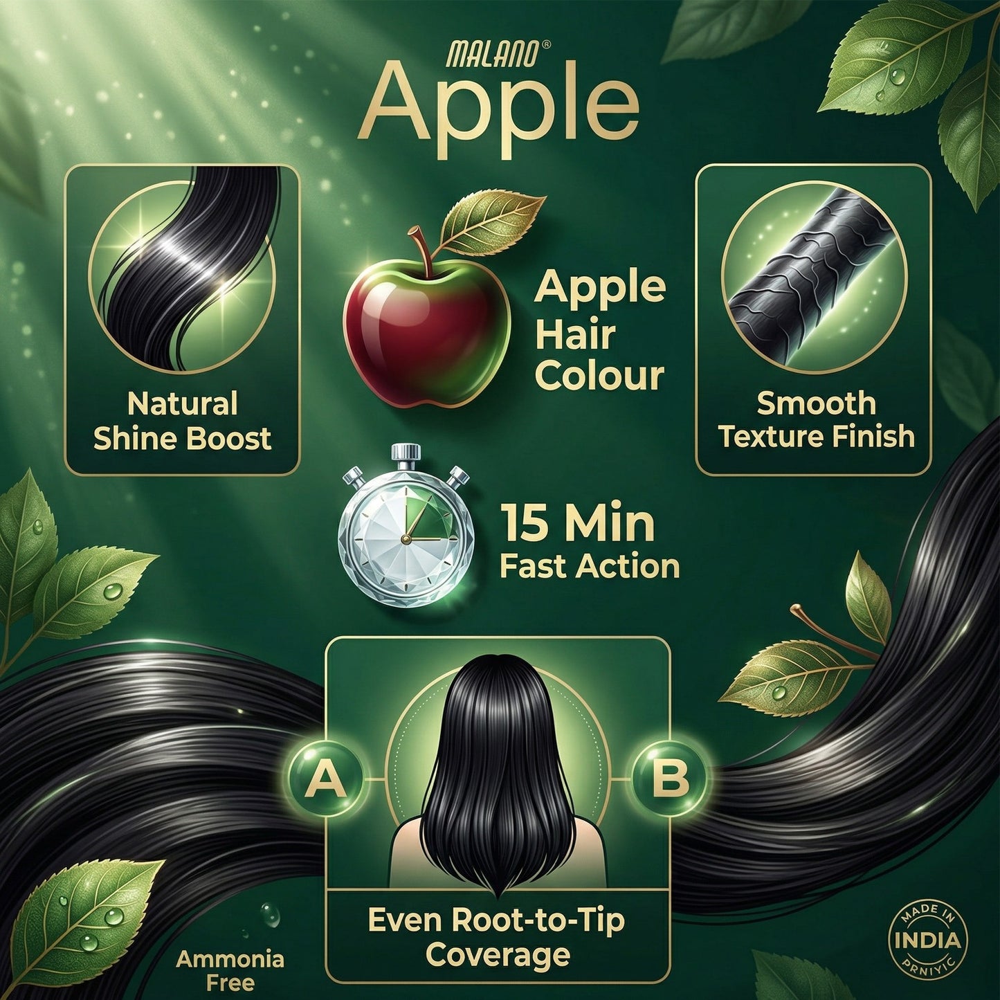 Malano Apple Hair Color cream Natural Black