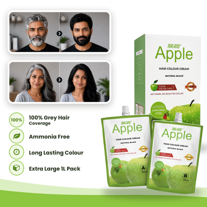 Malano Apple Hair Colour Cream - Natural Black, 1 Litre